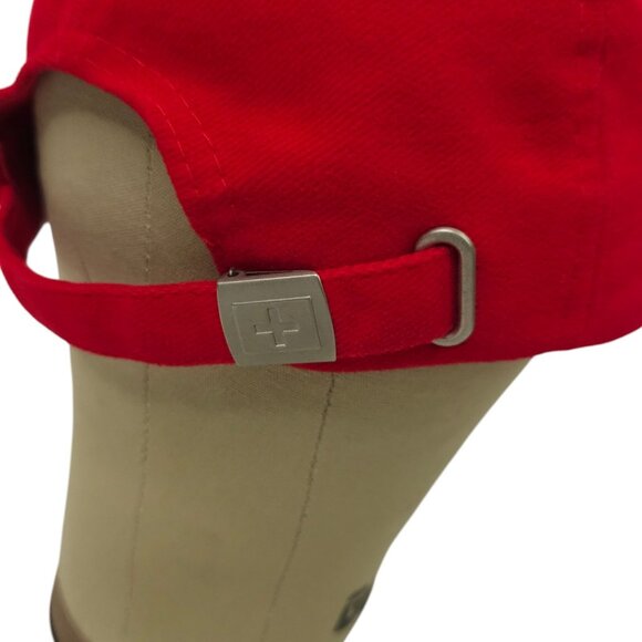 Switzerland Logo Strap Back Cap Spell Out Embroidered Hat Red DK Doerig Kreier - Picture 13 of 15